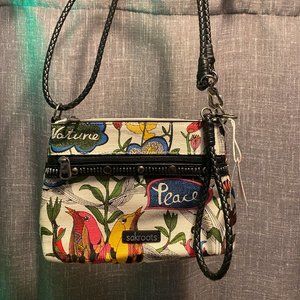 NWT- Sakroots White Peace 3 in 1 Crossbody Bag - Campus Mini